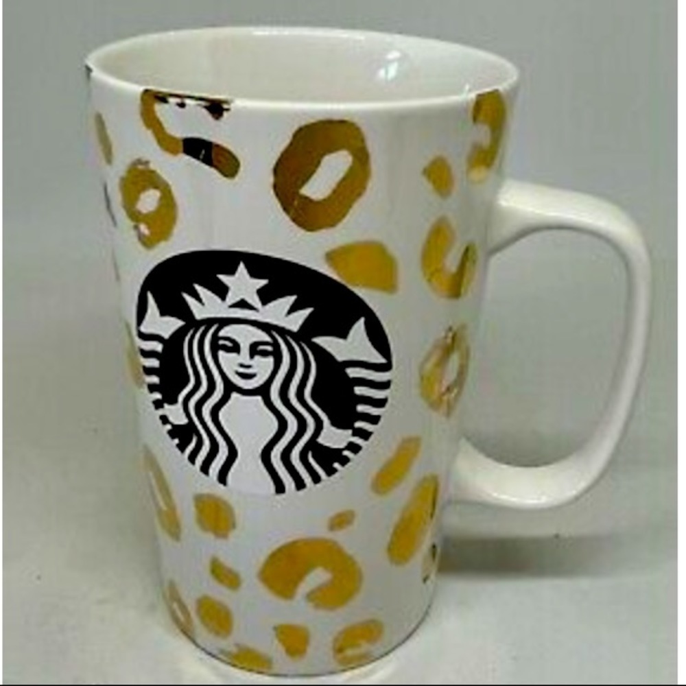 STARBUCKS 16 oz Leopard Print in Gold 2015 Mug